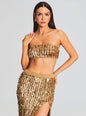 Lotus Feather Sequin Top