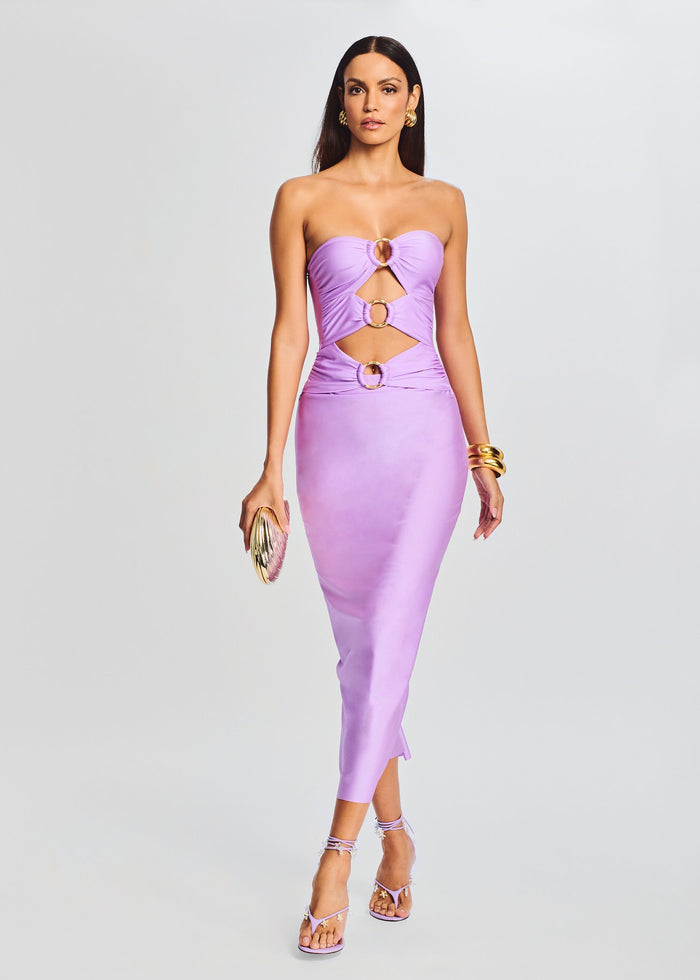 elektra king purple dress Elektra king dress - 50 years of bond style - pictures - cbs news