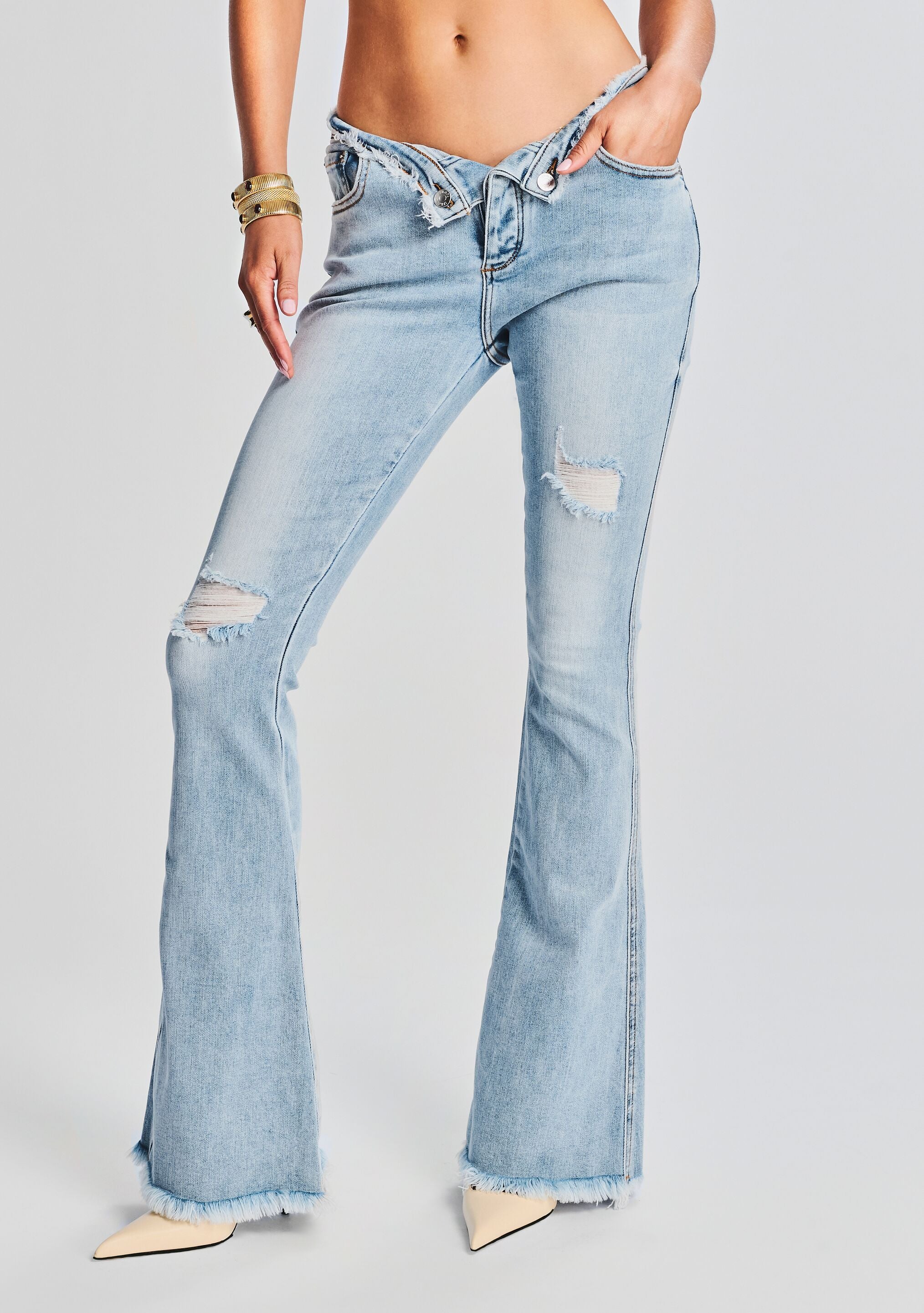 Mid rise bell bottom on sale jeans