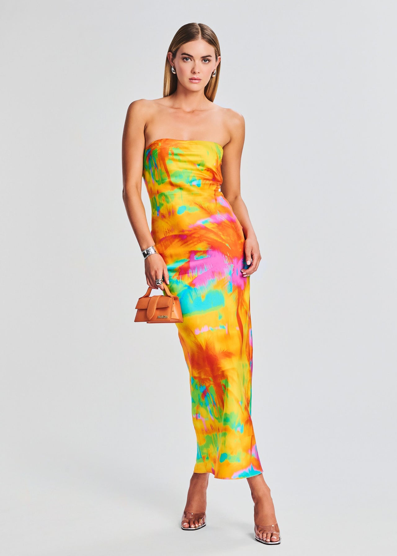 Cerith Silk Strapless Midi Dress