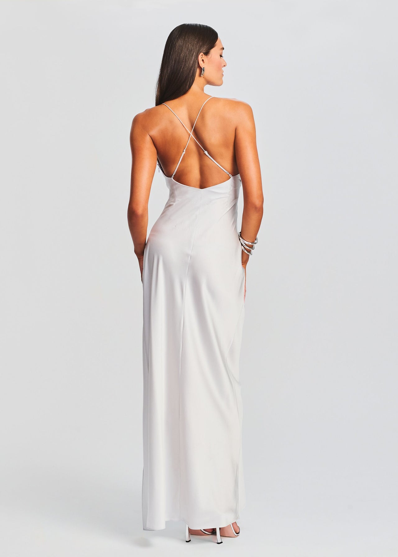 amina satin maxi dress Amina Silk Dress SEROYA
