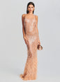 Odessa Sequin Feather Dress