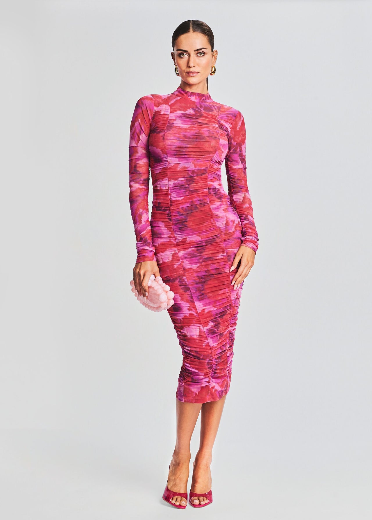 mabel pink dress Vestido Maxi Fruncido Mabel Strapless - Rosa/Combinado