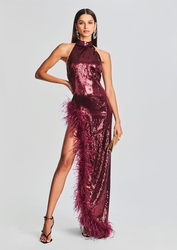 Vixen Sequin Feather Dress