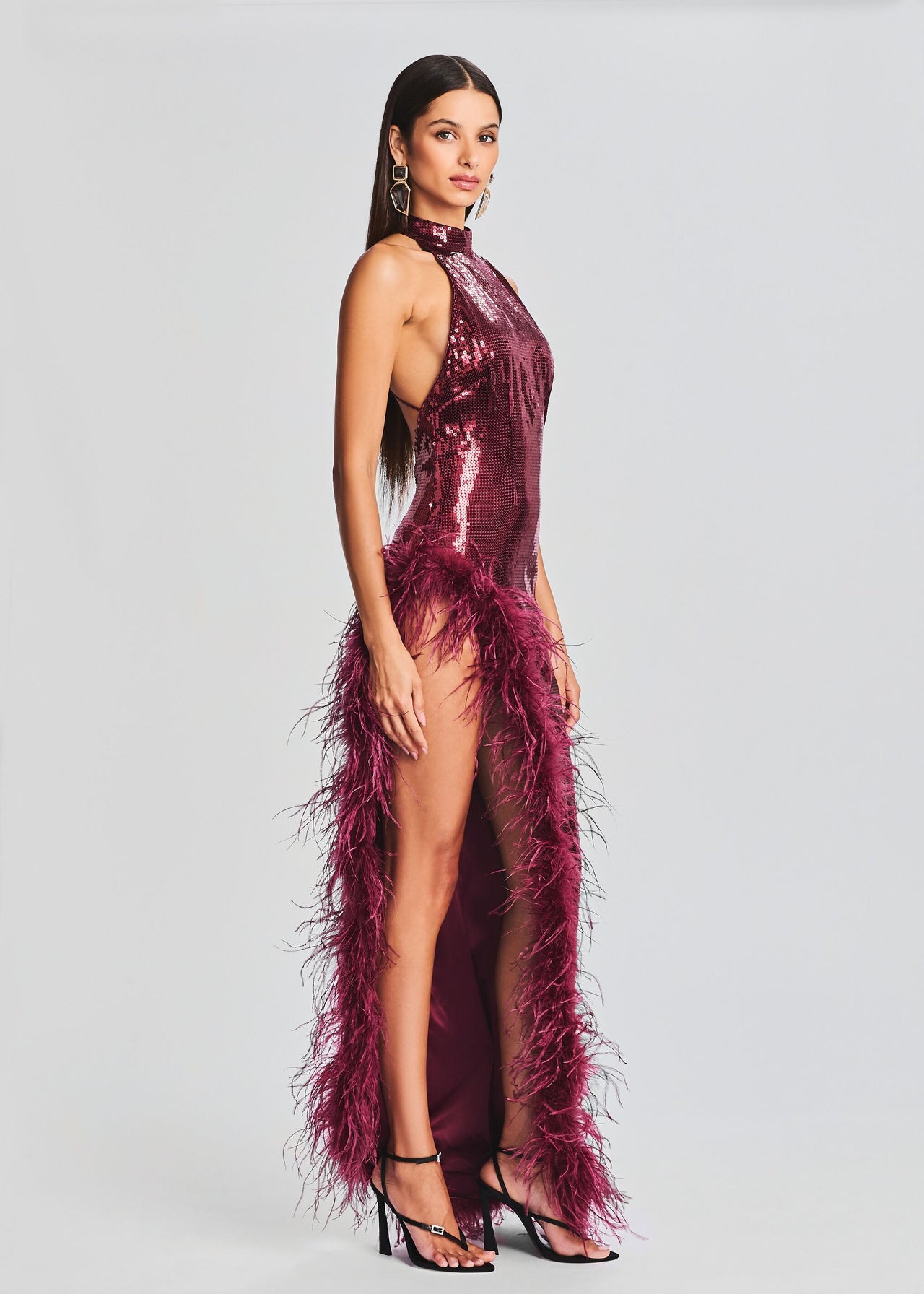 Vixen Sequin Feather Dress – Retrofete