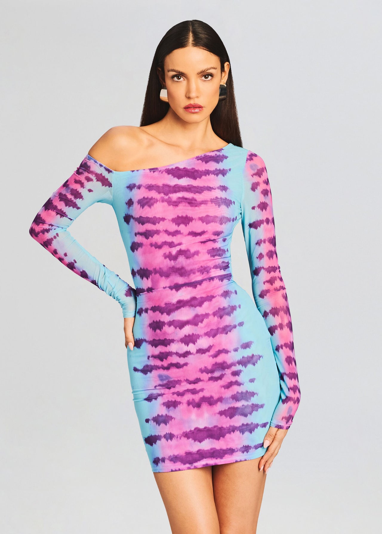 pink and blue tie dye dress Trend Alert Tie Dye Dress In Blue main image 1