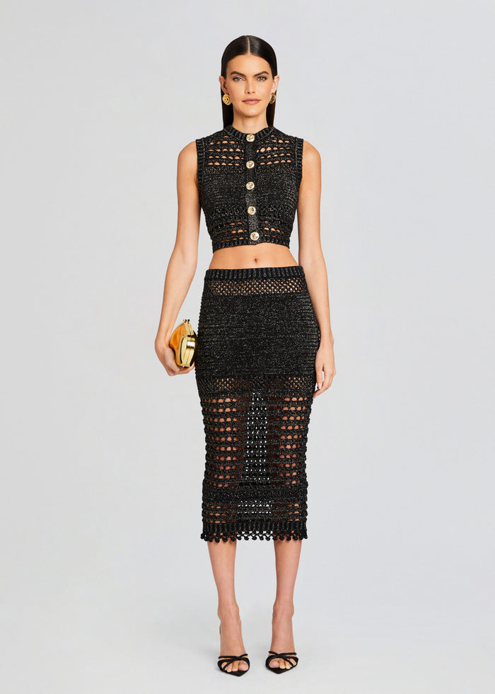 Delma Knit Crochet Top