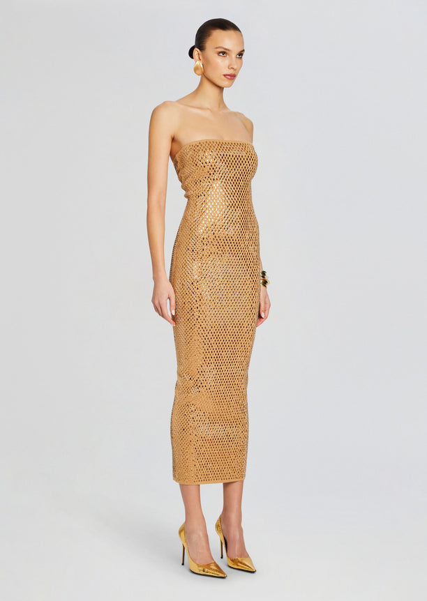 Boa Embellished Knit Dress
