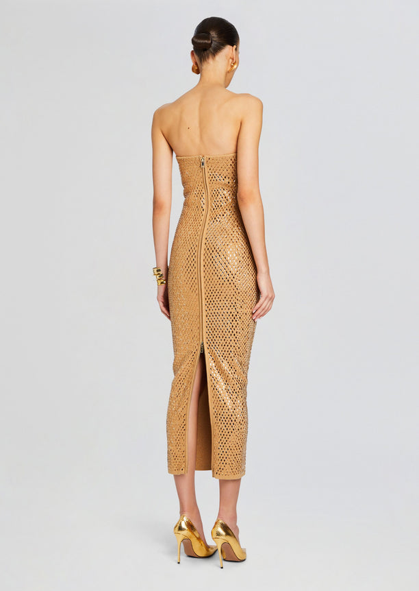 Boa Embellished Knit Dress