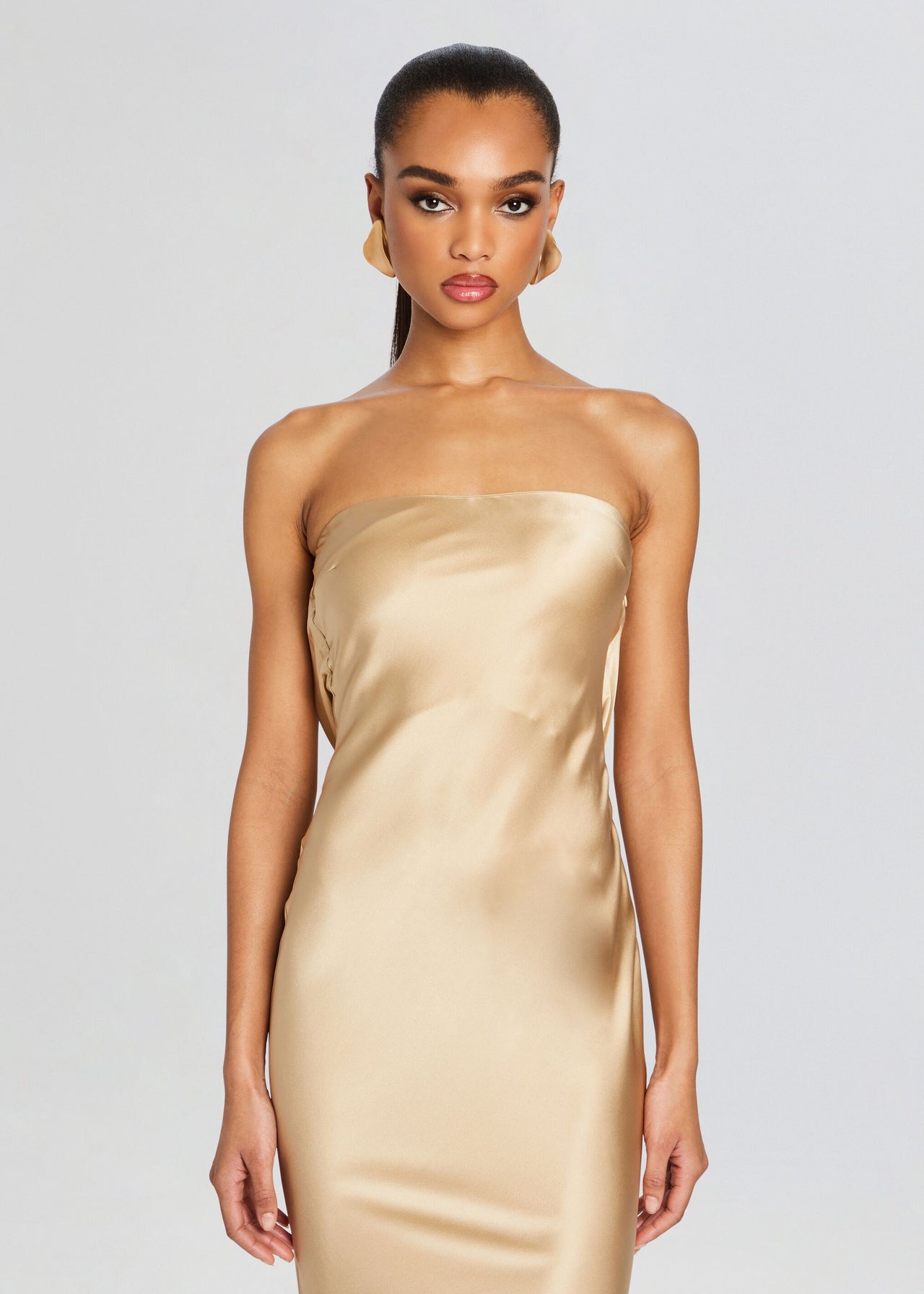silk dress nude Nude Satin Dress
