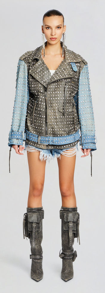 Rebel Embellished Leather Jacket – Retrofete
