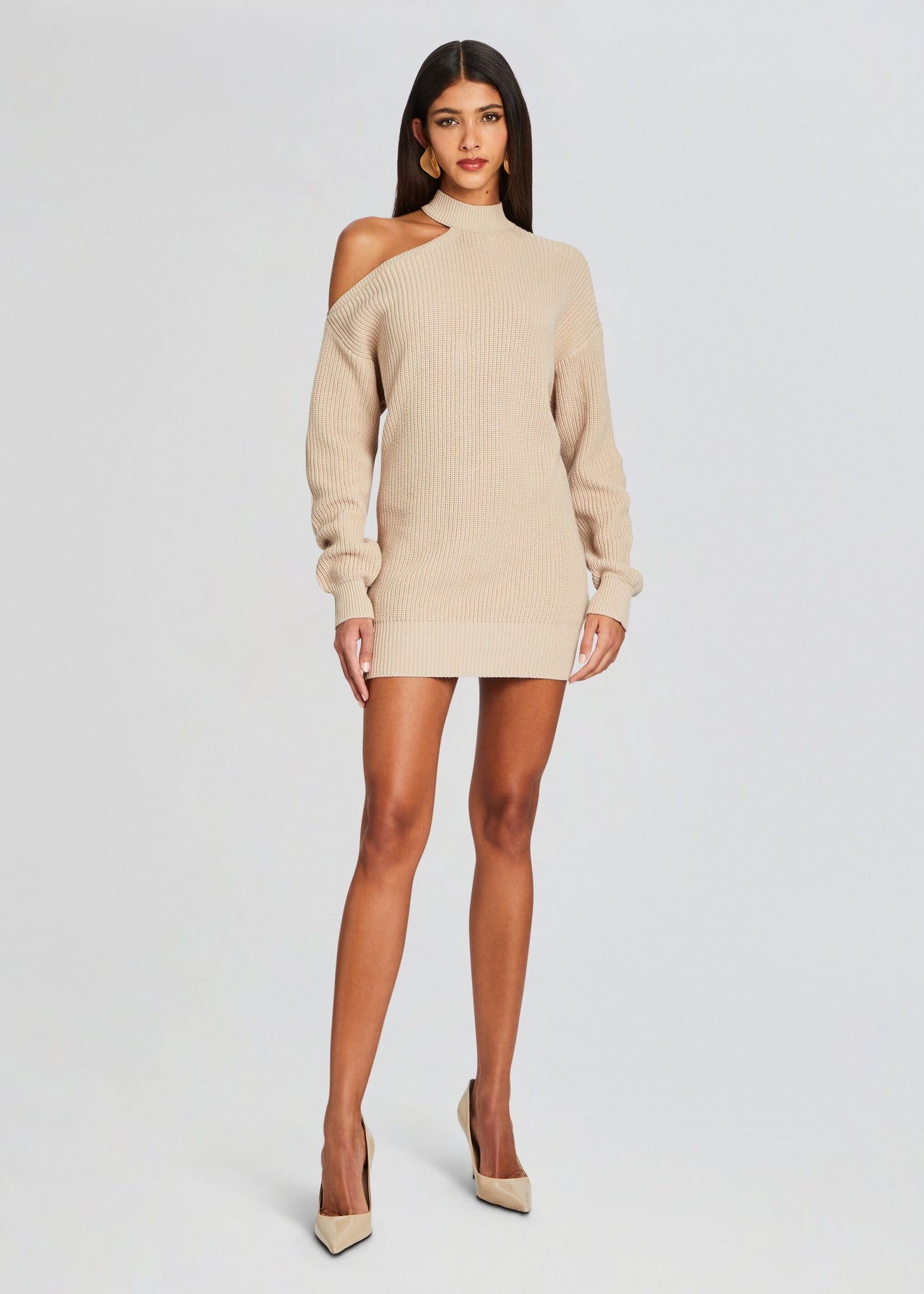 princess polly baby blue dress Women's Knit Sweater Bodycon Dress Long Sleeve O Neck Midi Dress with Belt  : Target