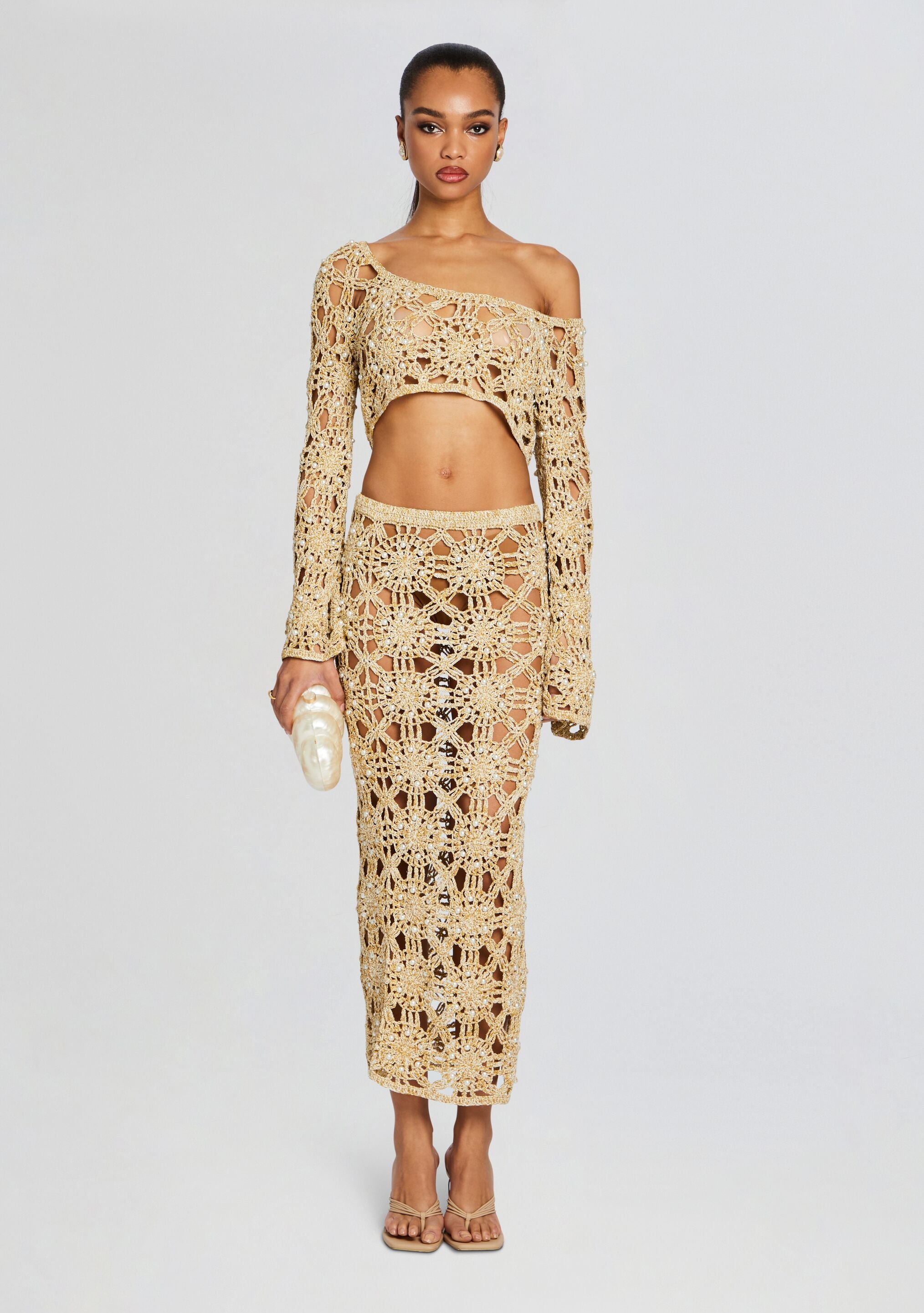 d.i.a ゴールドトップス Daylight Stamp Floral Wrap Mini Dress