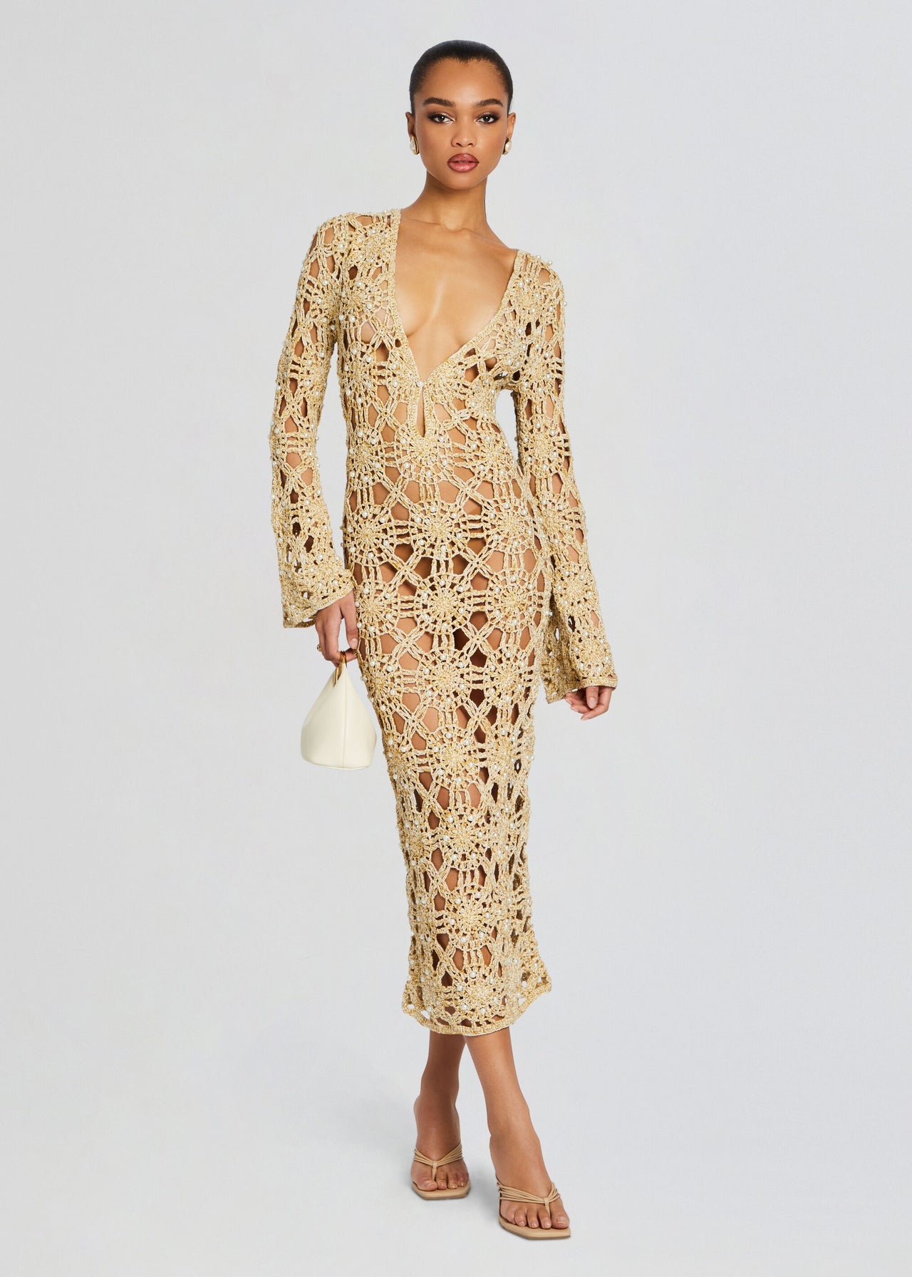 Yesly Metallic Crochet Dress Retrofete Yesly Metallic Crochet Dress Retrofete
