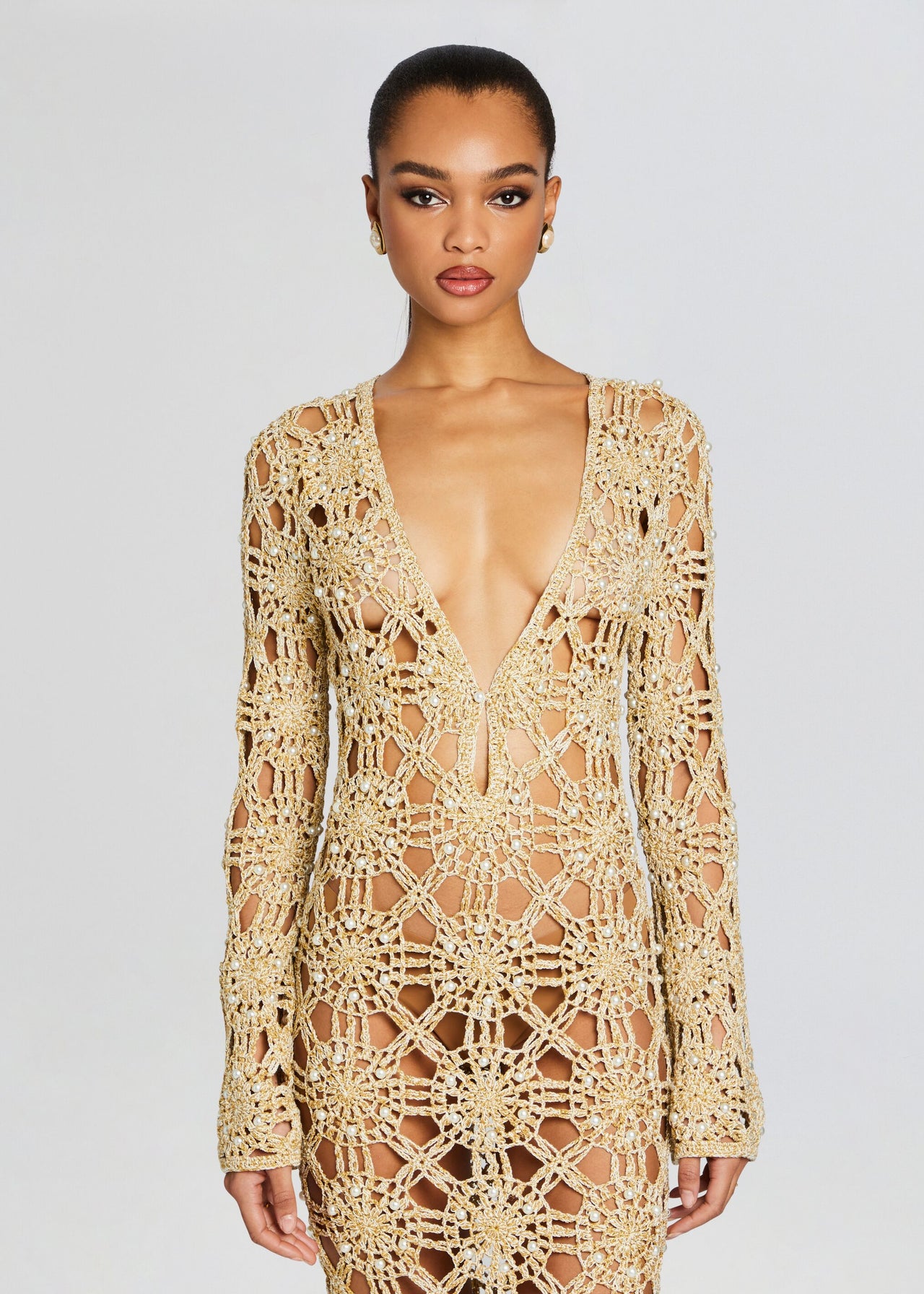 Yesly Metallic Crochet Dress Retrofete Yesly Metallic Crochet Dress Retrofete