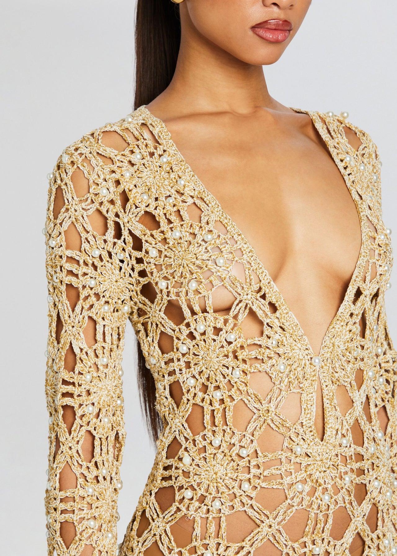 Yesly Metallic Crochet Dress Retrofete Yesly Metallic Crochet Dress Retrofete