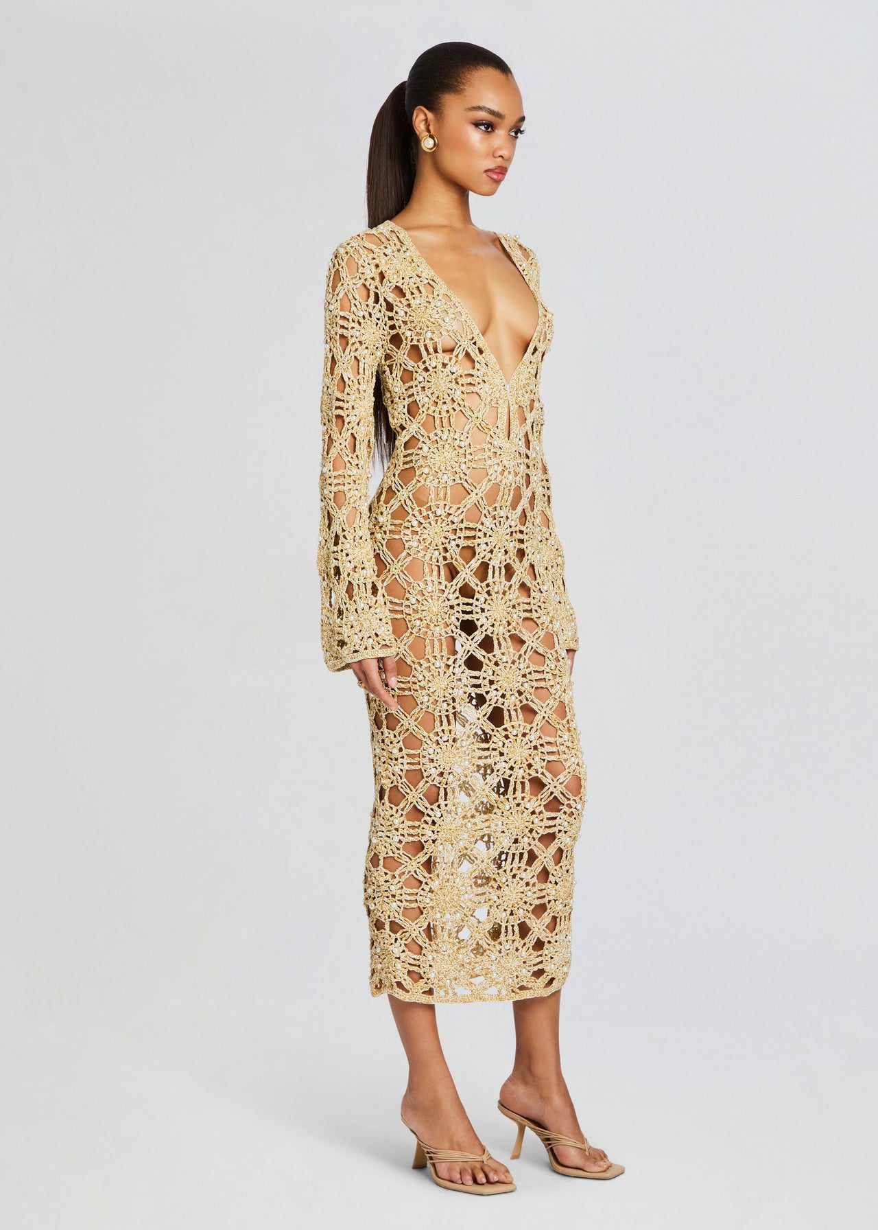 Yesly Metallic Crochet Dress Retrofete Yesly Metallic Crochet Dress Retrofete