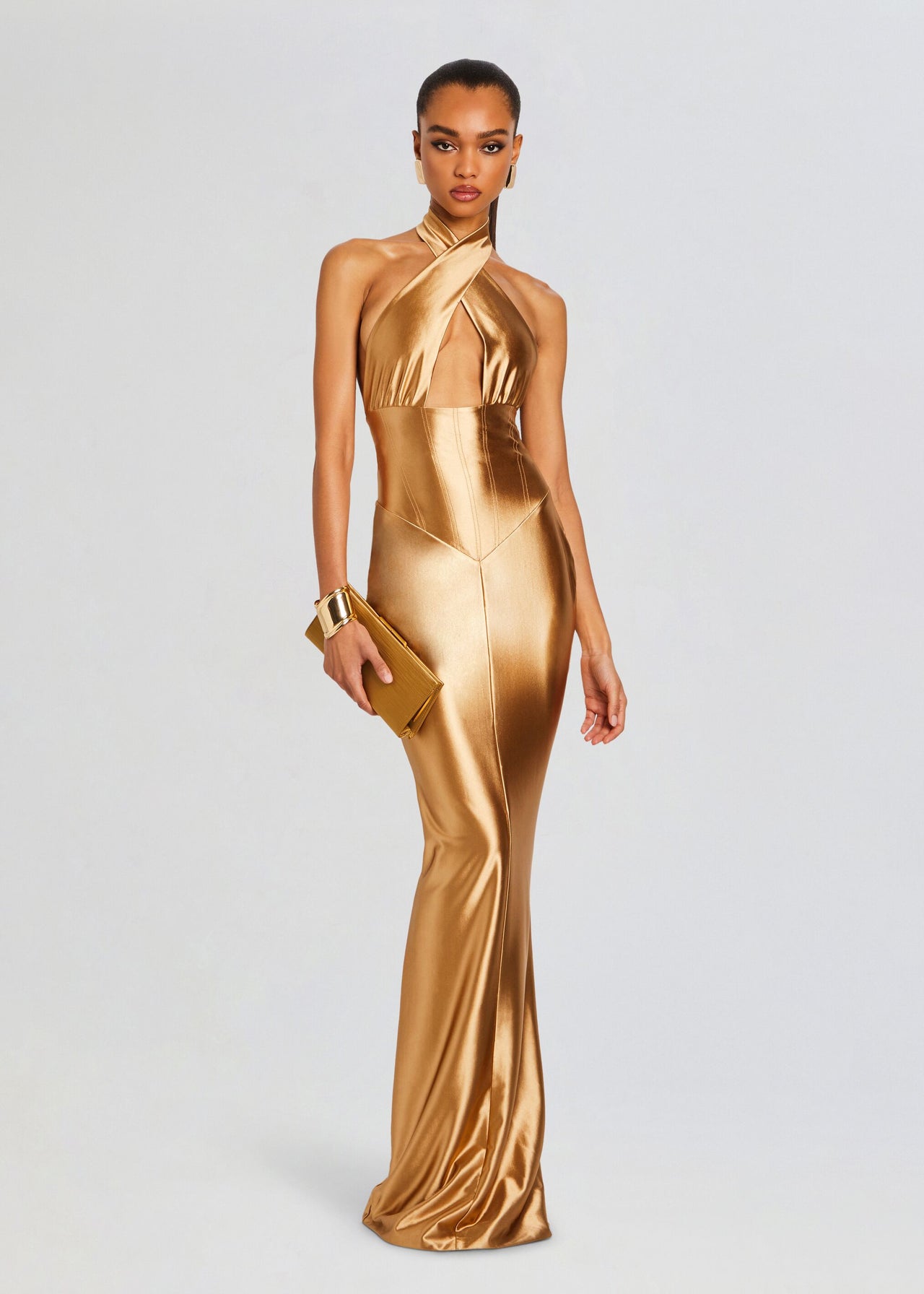Retrofete Charity Dress in Metallic Gold