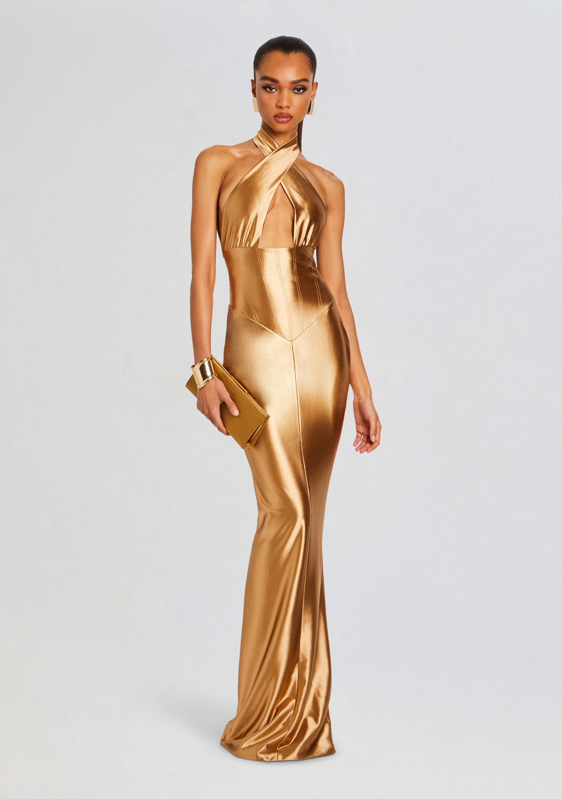 Retrofete Charity Dress in Metallic Gold