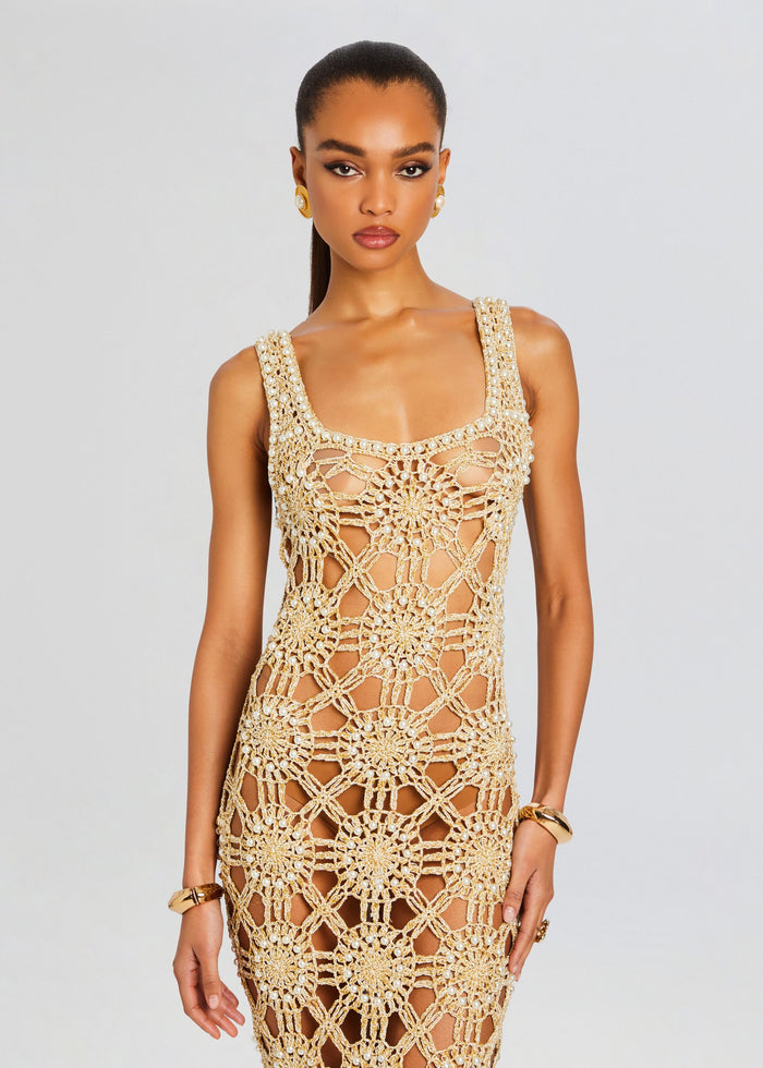 Saffron Knit Crochet Dress