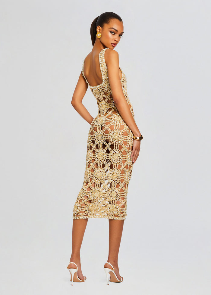 Saffron Knit Crochet Dress