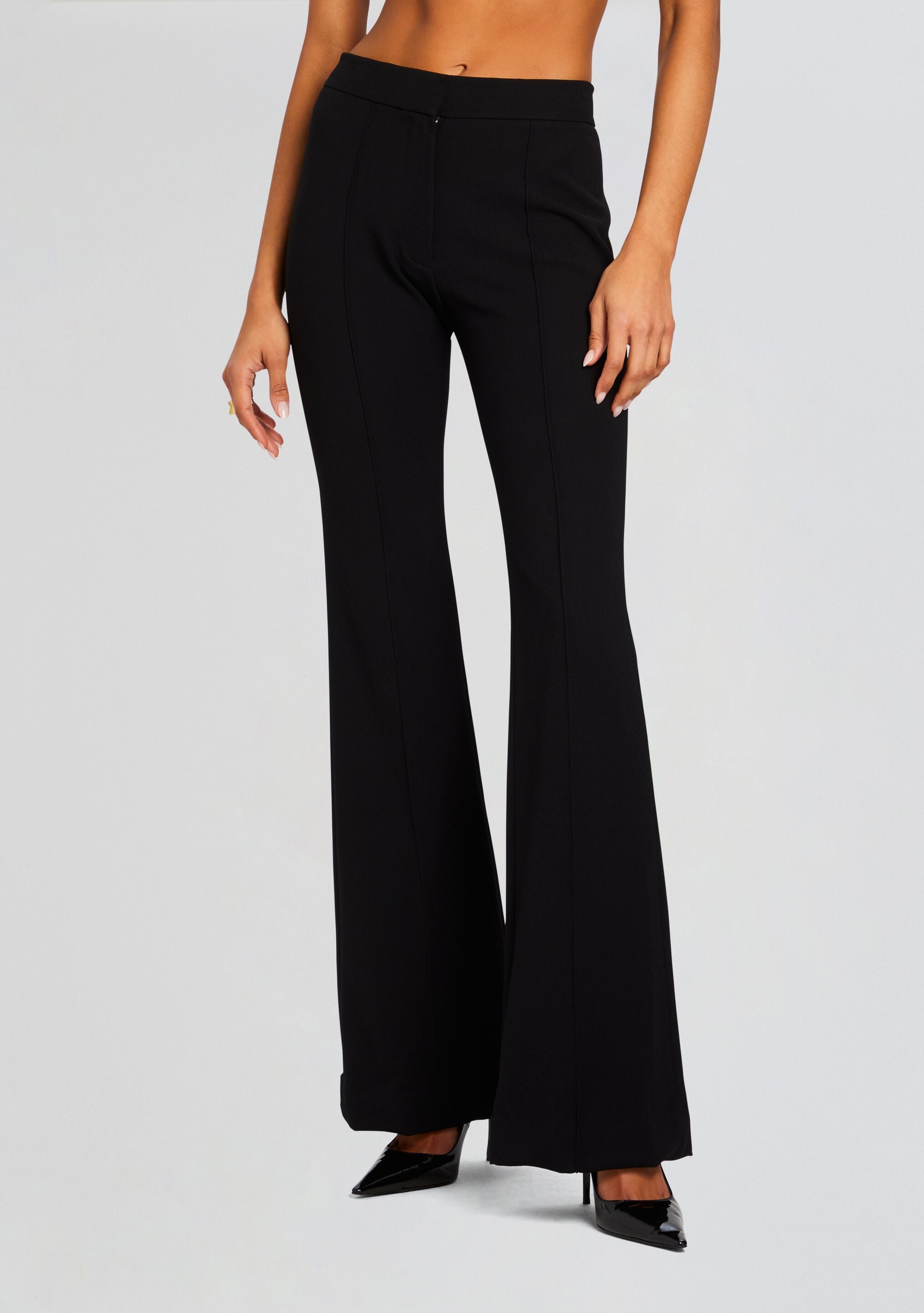 Black flare leg fashion trousers