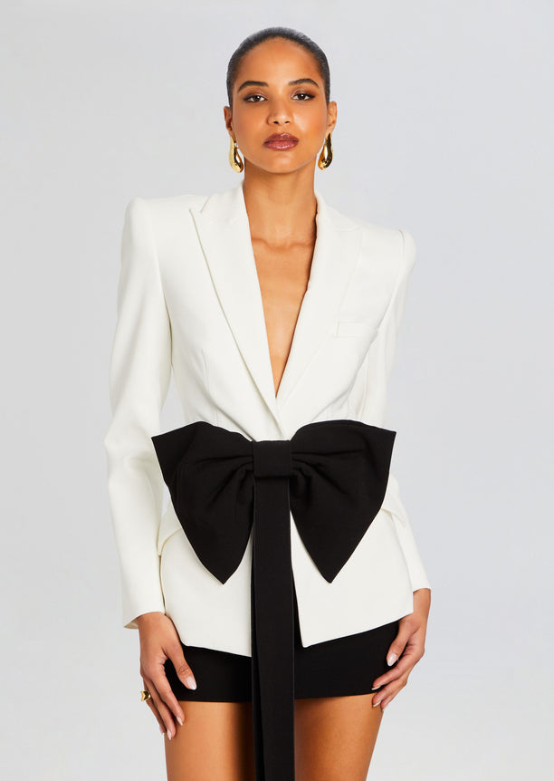 Sloan Structured Blazer With Detachable Bow