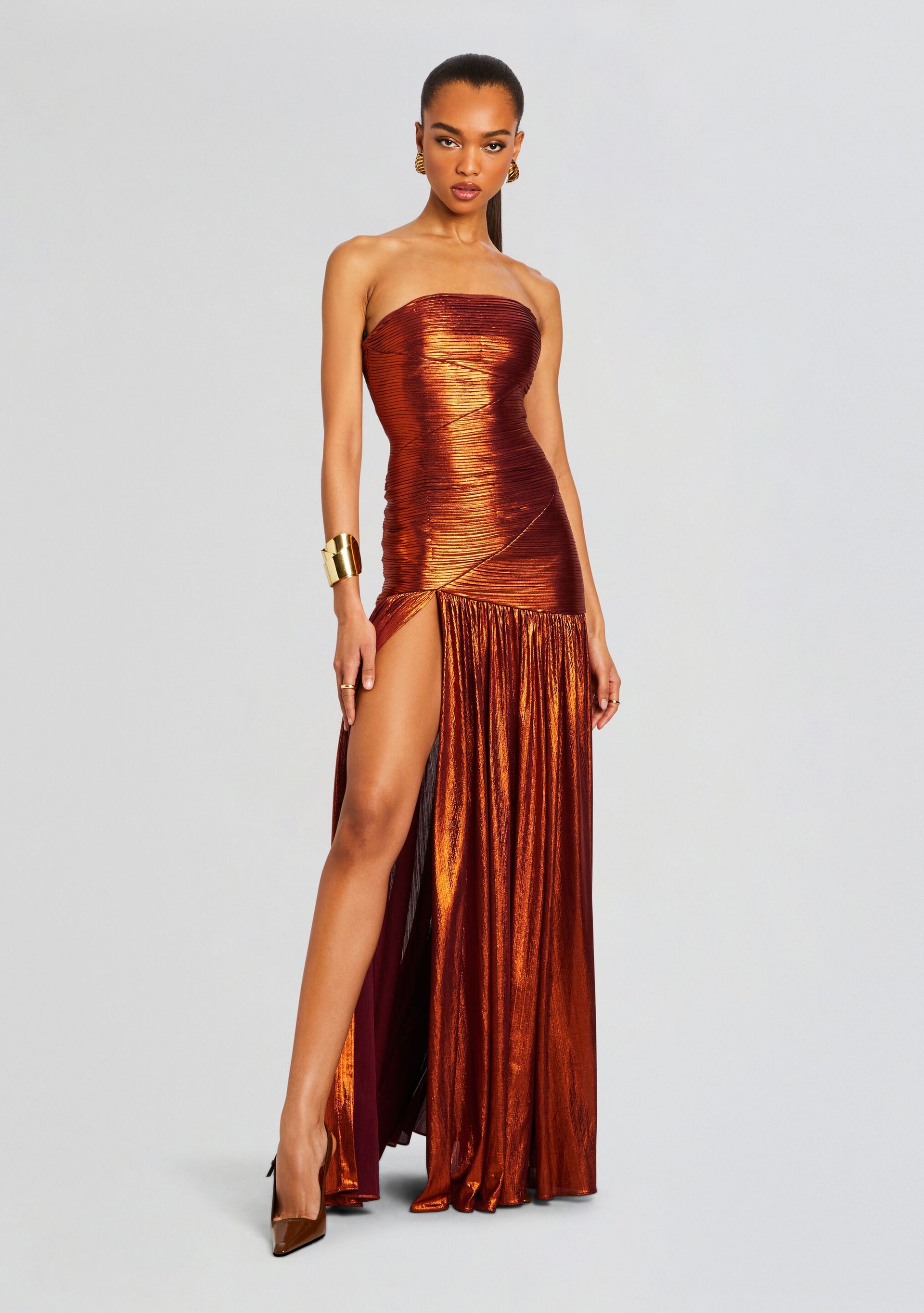 rusty gold dress Prom Dress