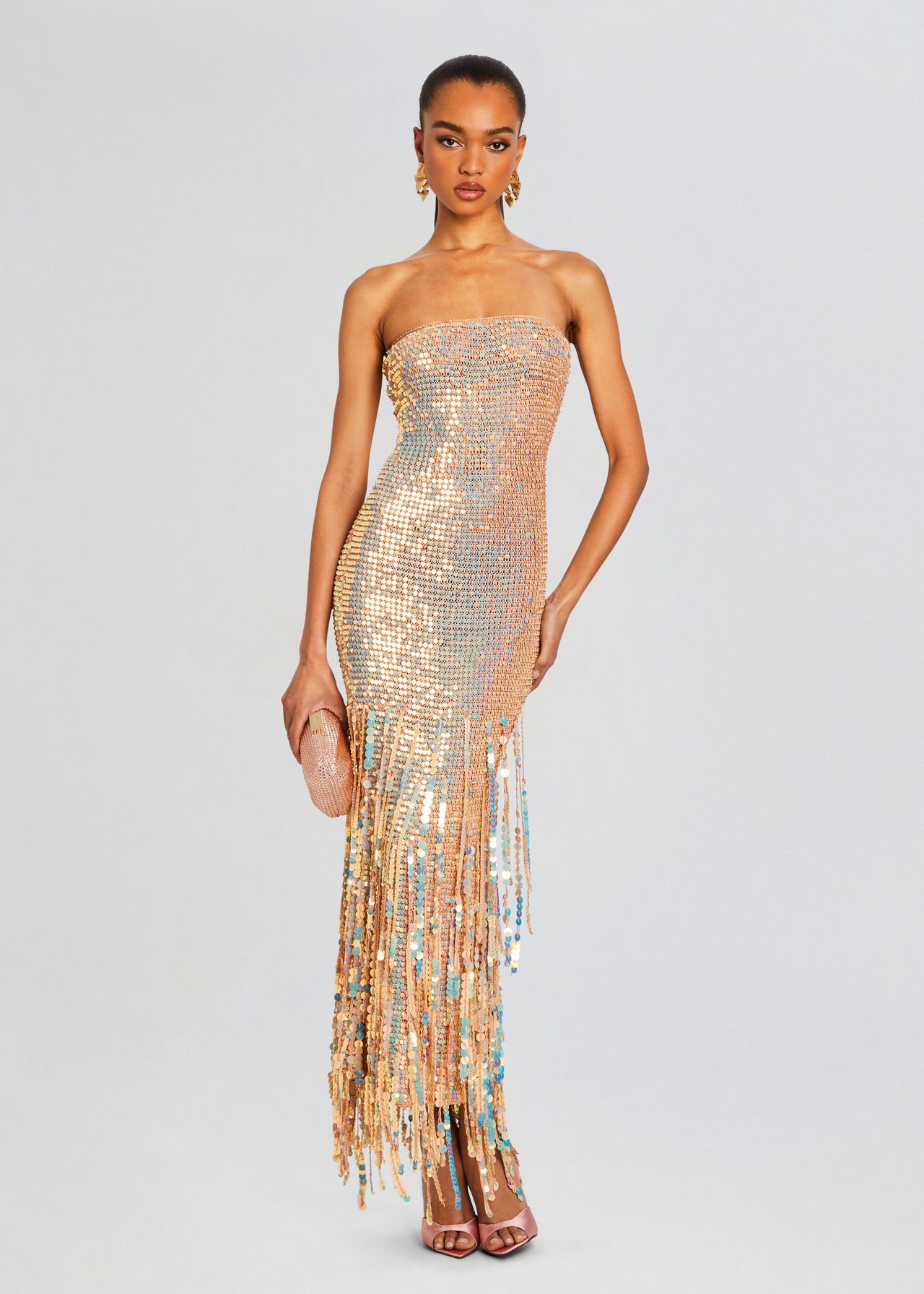 Tera Sequin Fringe Crochet Dress – Retrofete