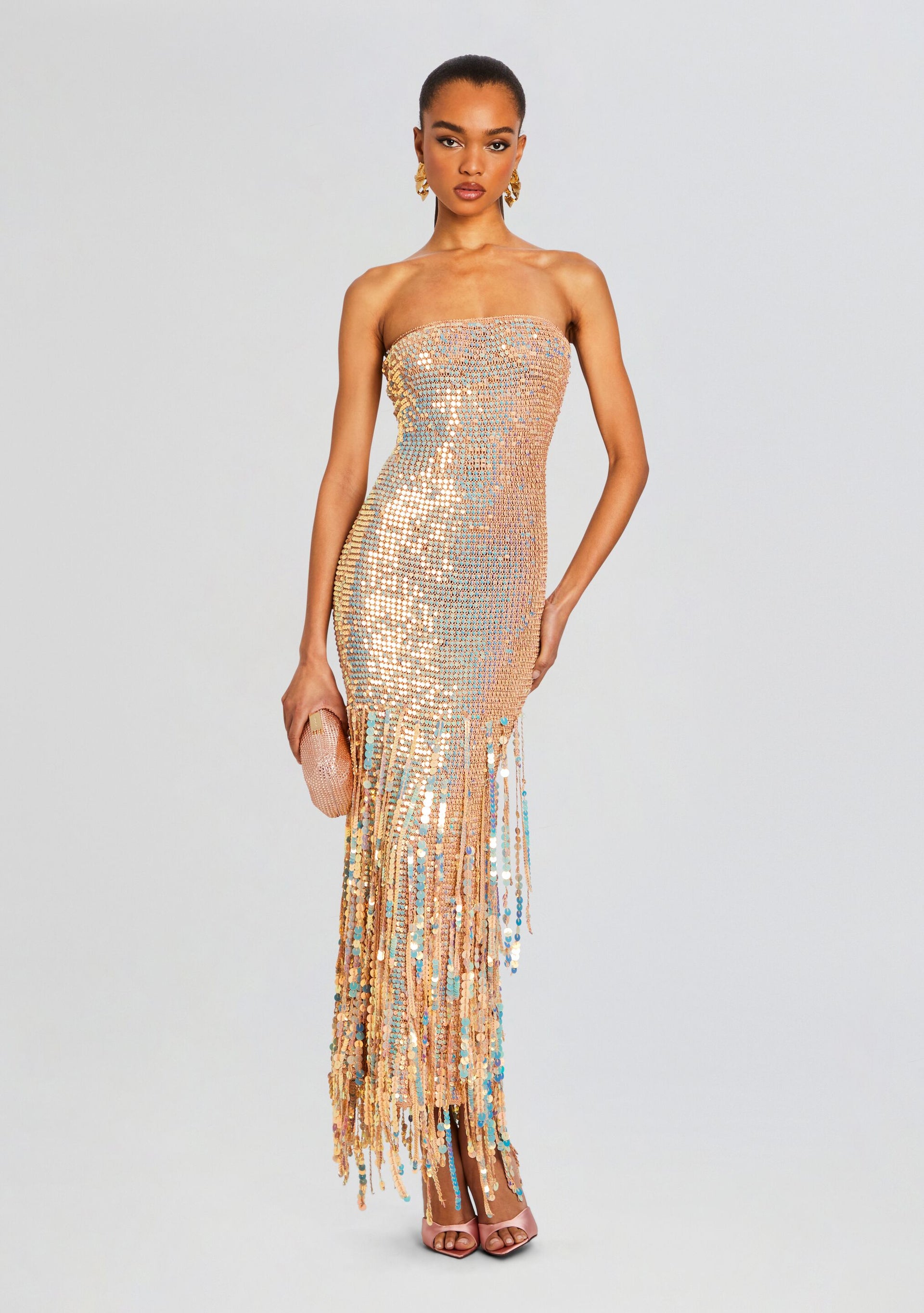 Tera Sequin Fringe Crochet Dress – Retrofete