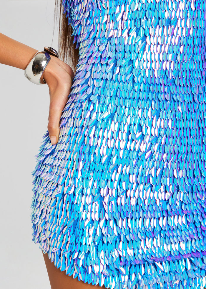 Valley Feather Sequin Dress