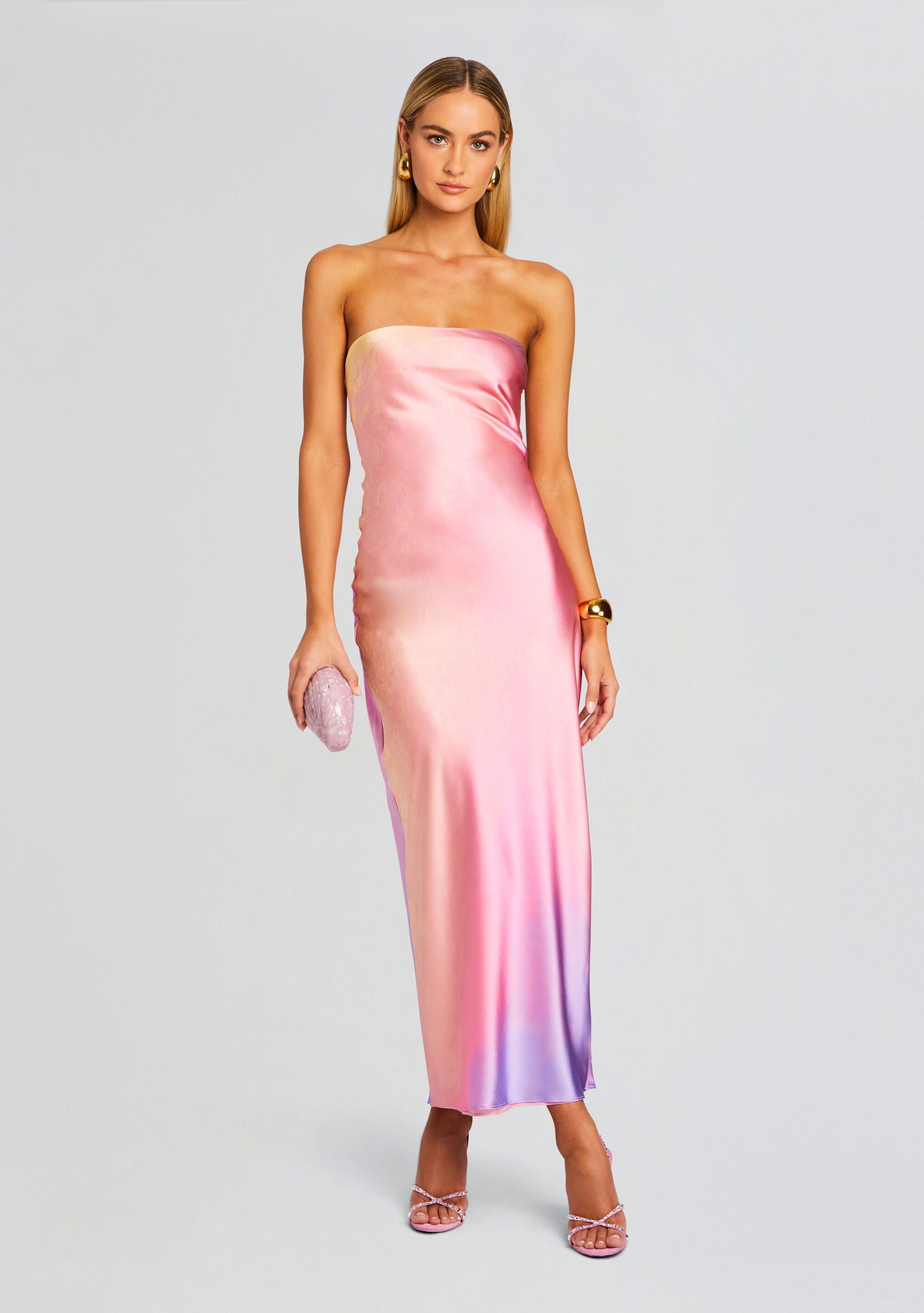 Cerith Silk Strapless Midi Dress – Retrofete