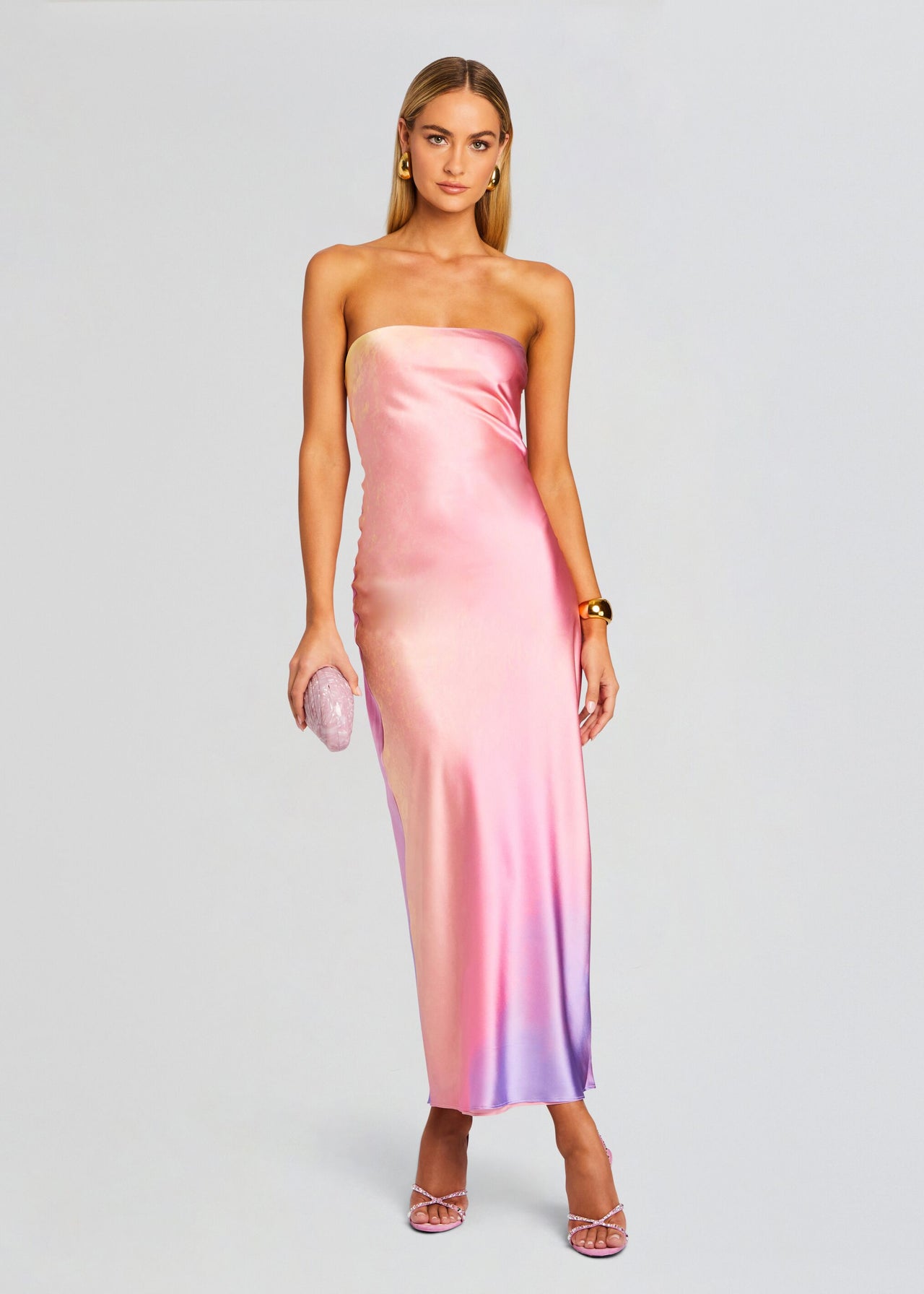 Cerith Silk Strapless Midi Dress – Retrofete