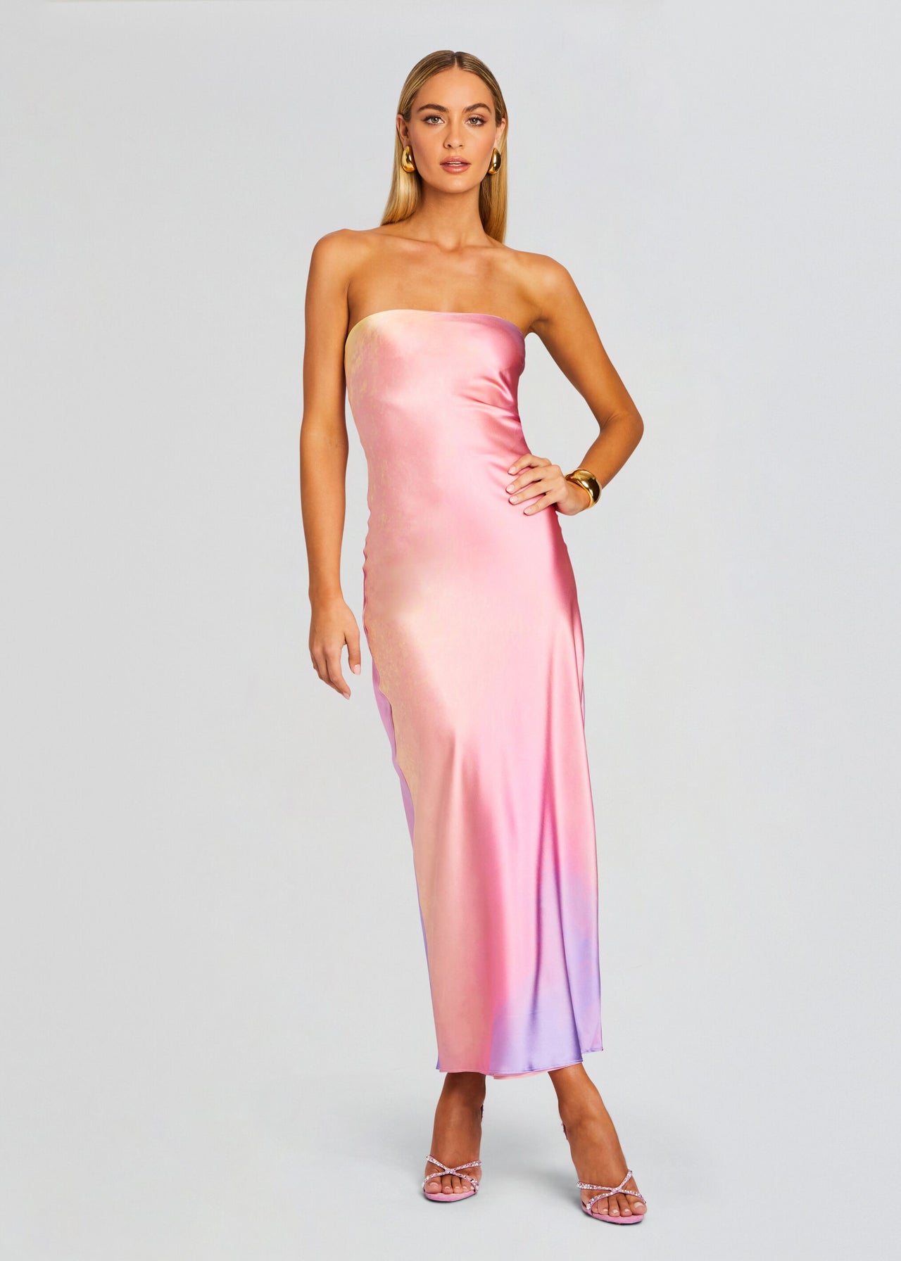 Cerith Silk Strapless Midi Dress Retrofete Cerith Silk Strapless Midi Dress Retrofete