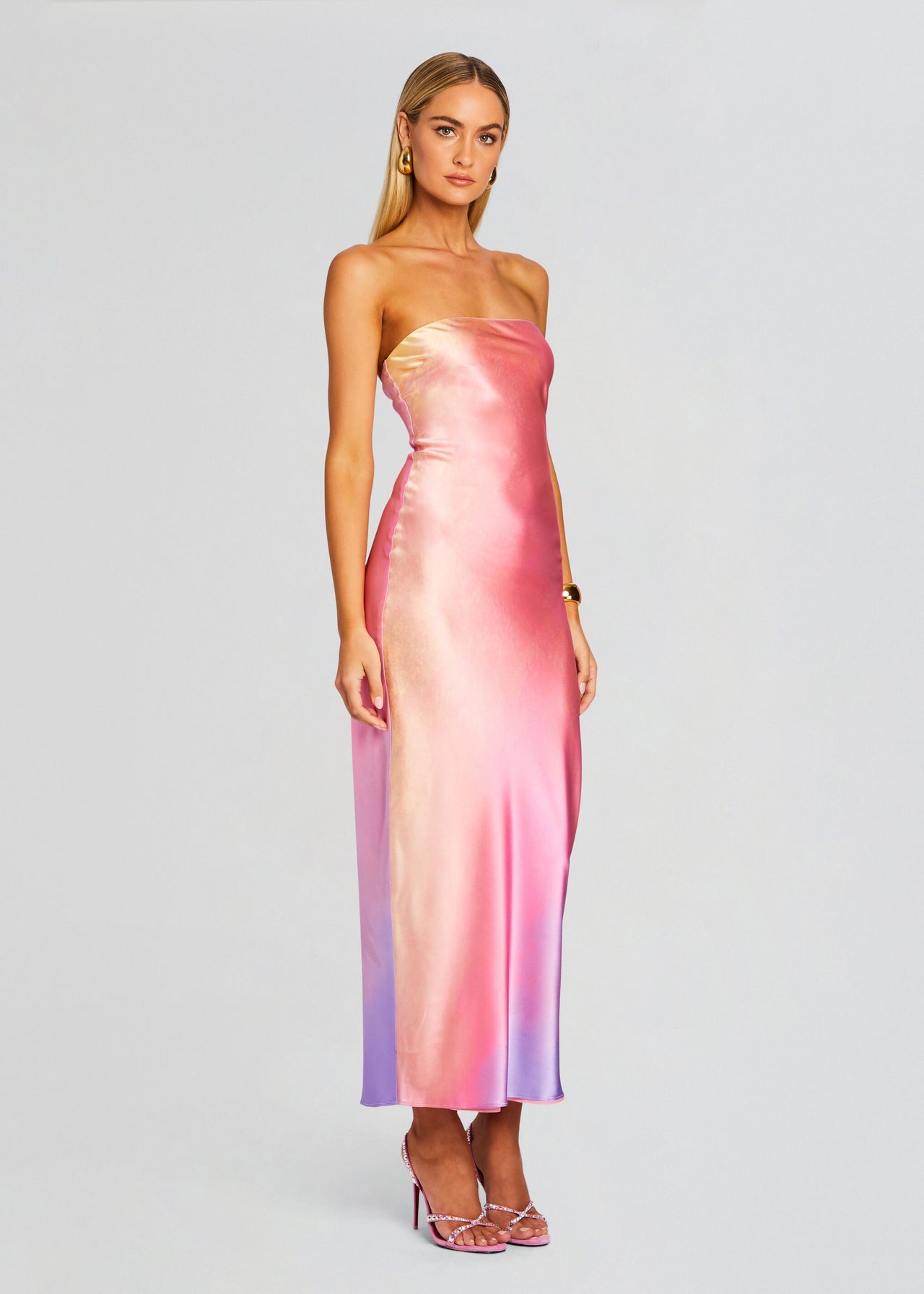 Cerith Silk Strapless Midi Dress Retrofete Cerith Silk Strapless Midi Dress Retrofete
