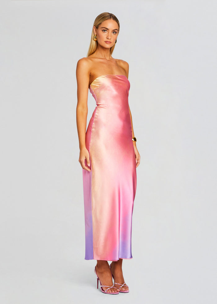 Cerith Silk Strapless Midi Dress