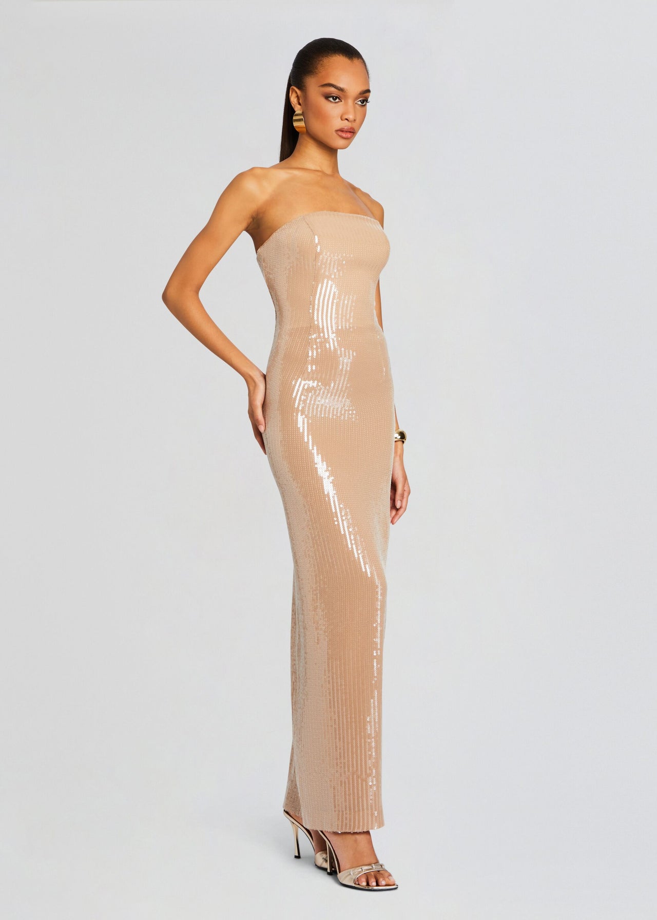 Cream Maxi Dress | Strapless Ember Sequin Dress | Retrofte  Retrofete