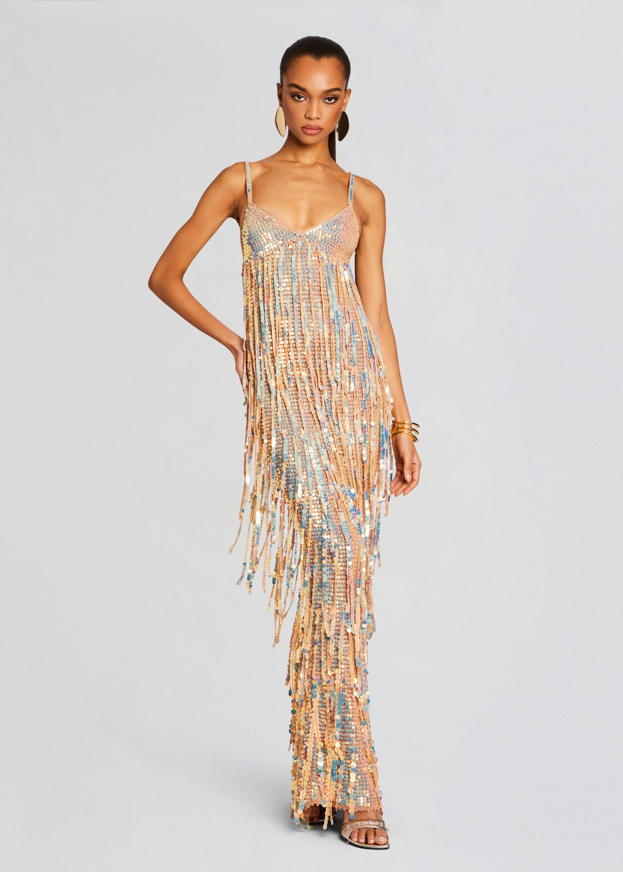 Mevia Sequin Fringe Crochet Dress Retrofete Mevia Sequin Fringe Crochet Dress Retrofete