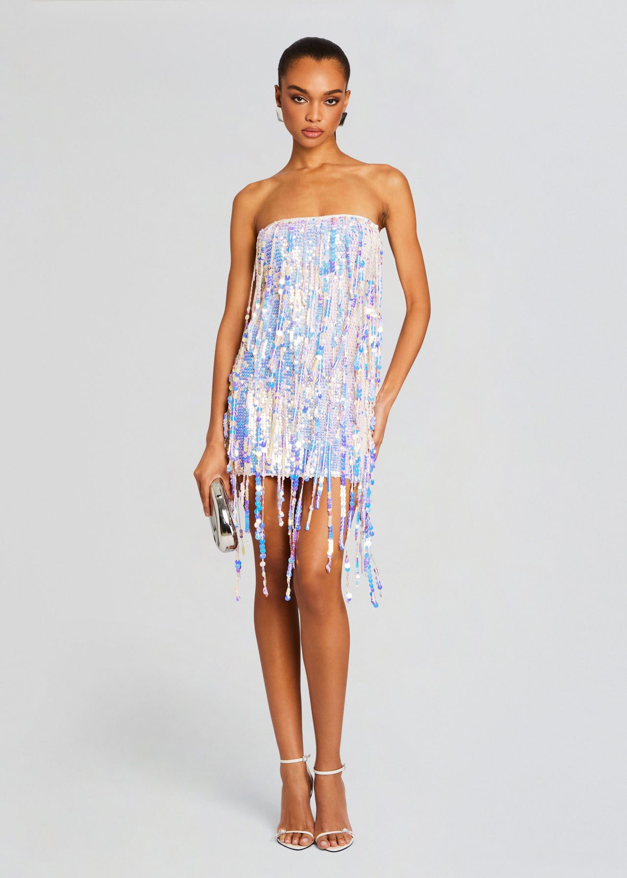Shira Sequin Fringe Crochet Dress Retrofete Shira Sequin Fringe Crochet Dress Retrofete