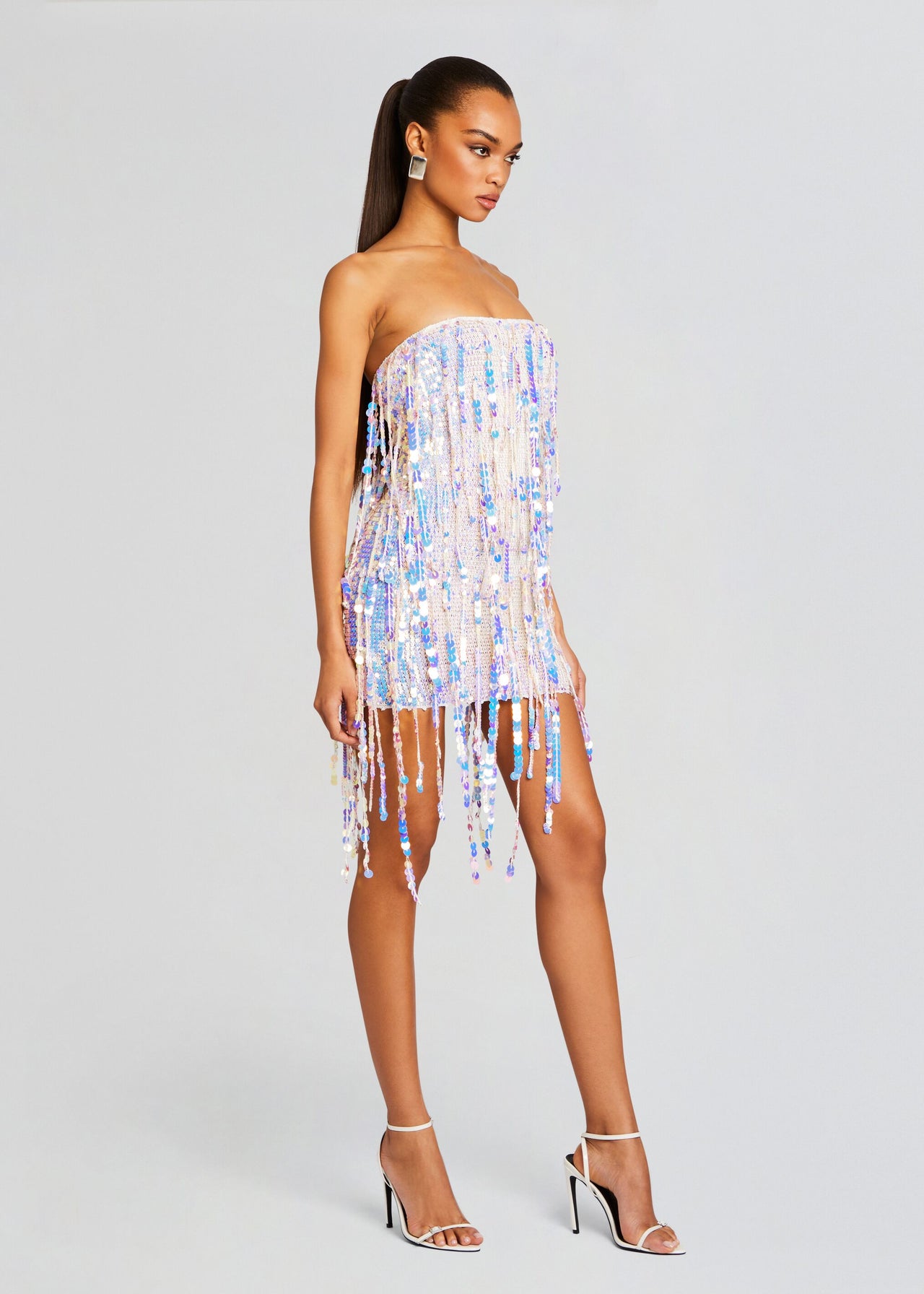 Shira Sequin Fringe Crochet Dress Retrofete Shira Sequin Fringe Crochet Dress Retrofete