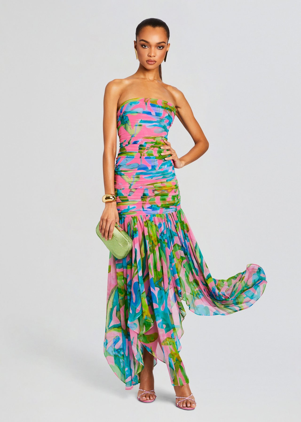 sachin and babi light blue dress Magenta Pink Embroidered Luxury Chiffon Dress