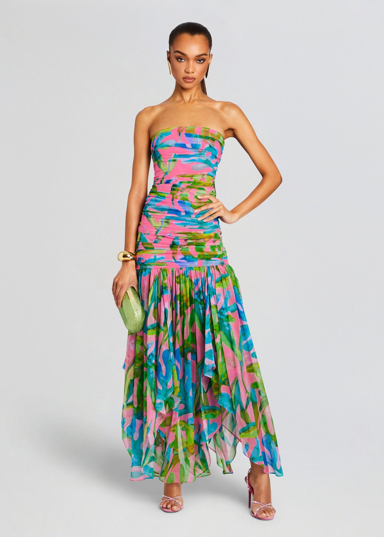 teryn silk chiffon dress RETROFTE TERYN SILK CHIFFON DRESS - PF24-9230
