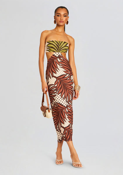 kiara midi dress Kiara Button Down Front Tie Midi Dress - Coral Punch