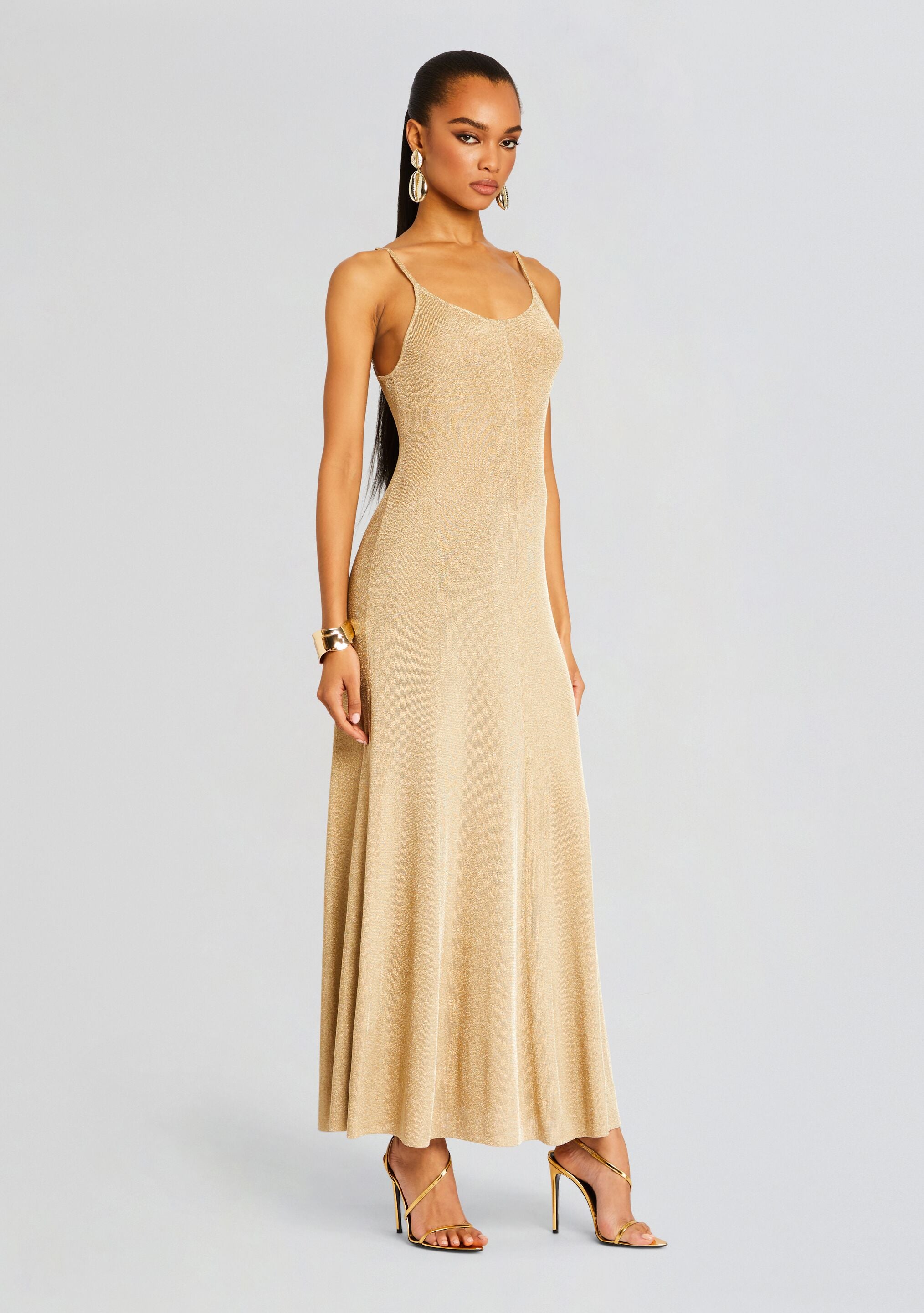 Mabeline Metallic Knit Gown – Retrofete