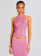 Minnie Metallic Knit Halter Top