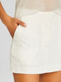 Linen White Mini Skirt