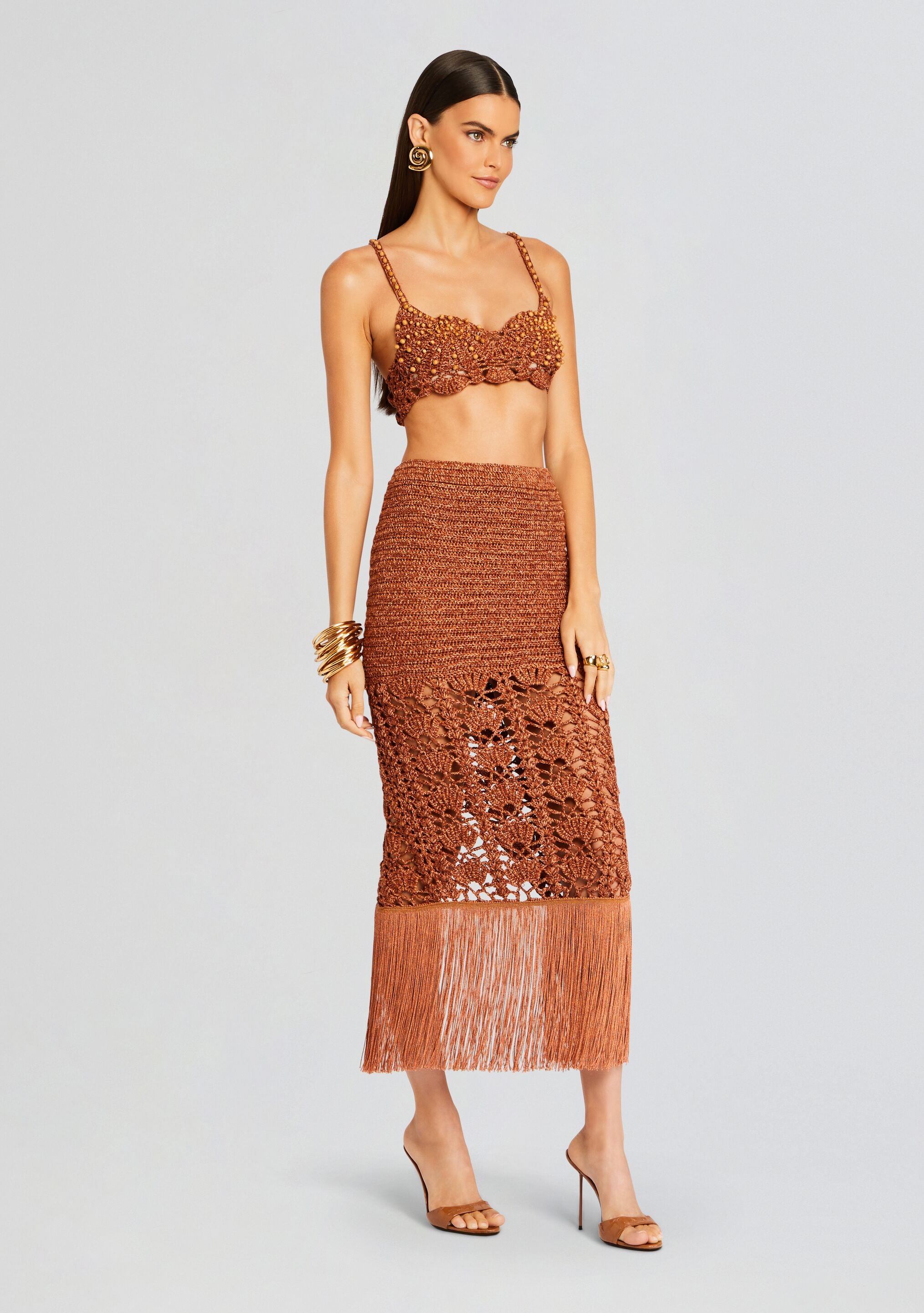 Naida Metallic Crochet Skirt – Retrofete