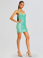 Saros Feather Sequin Crochet Dress