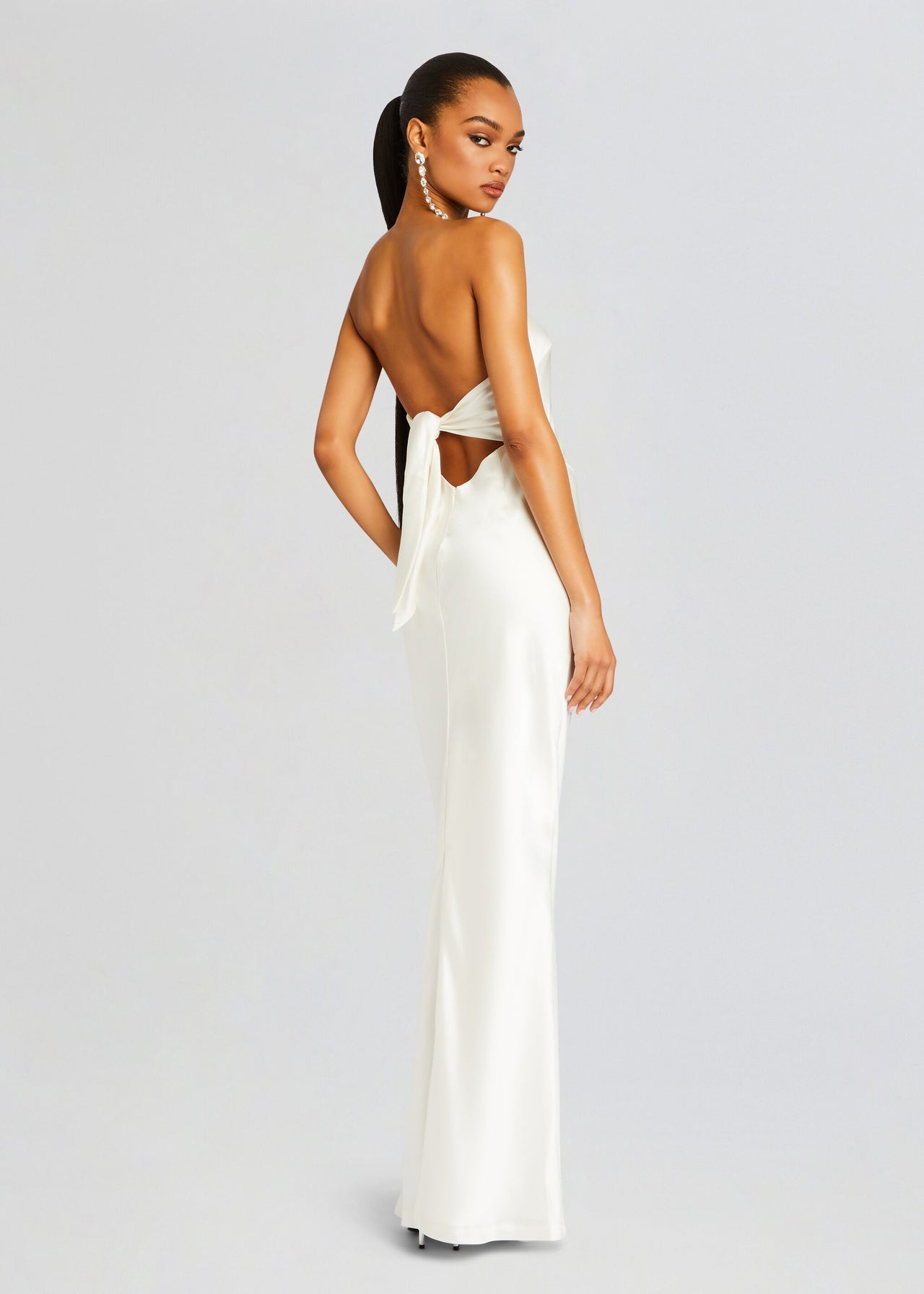 skye shoulder tie dress in champagne Italian Summer Tie Neck Midi Dress Champagne