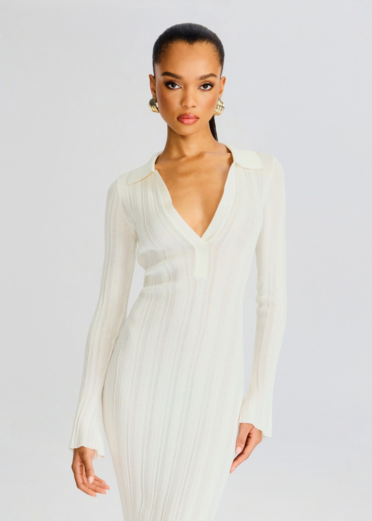 open lace back dress Fit & Flare Rib-Knit Maxi Dress — GAP (International) main image 0